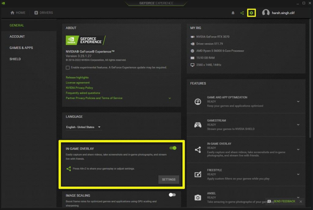 Disable GeForce Experience Overlay
