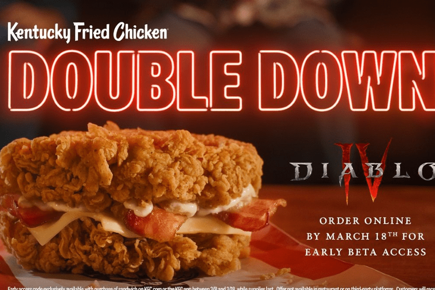 Diablo 4 Beta Key Promo, Order KFC Double Down Sandwich