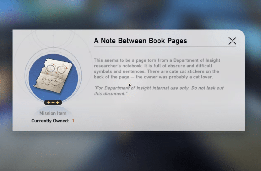 Honkai Star Rail - How to Get A Note Between Book Pages