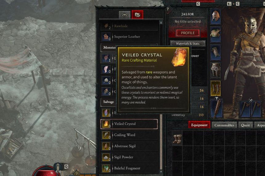 Diablo 4 Veiled Crystals Farming Process- How to Get