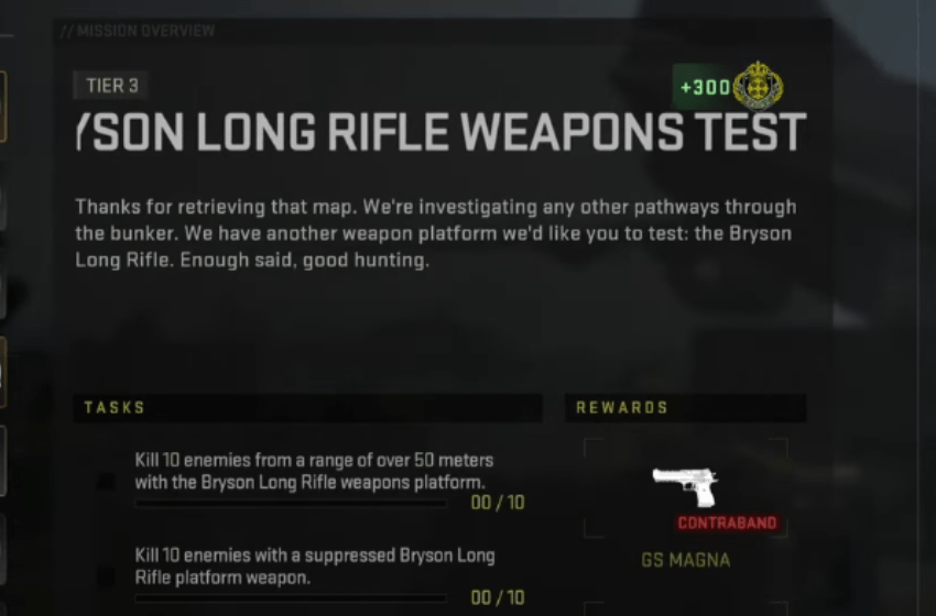 Warzone 2 DMZ Bryson Long Rifle Weapons Testing Mission Guide.