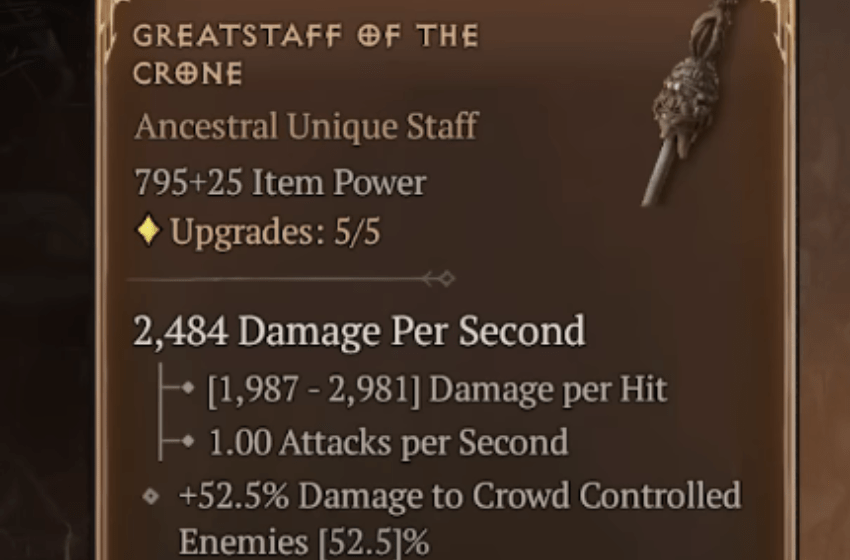 Diablo 4 - How to get Greatstaff of the Crone