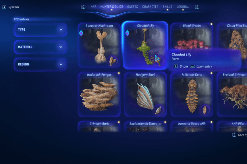 Avatar Frontiers of Pandora - Clouded Lily Bast and Banquet Mushroom Location