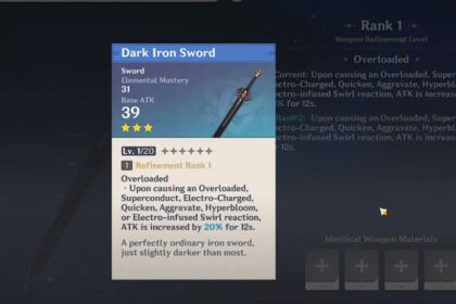 Genshin Impact How to Get Dark Iron Sword in Chenyu Vale