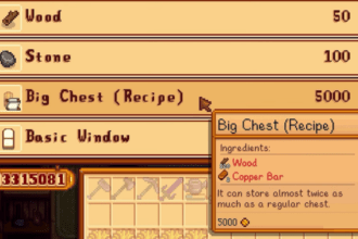 Stardew Valley 1.6 - How to Craft Big Chest.