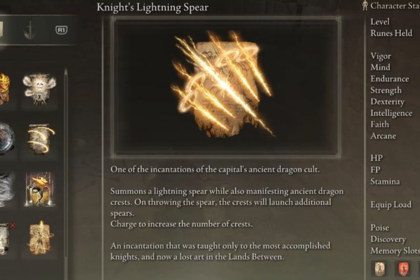 Knight's Lightning Spear Location in Elden Ring Shadow of the Erdtree