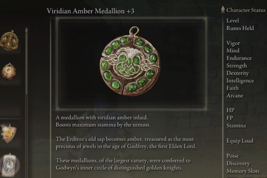 Viridian Amber Medallion +3 Location Elden Ring Shadow of the Erdtree