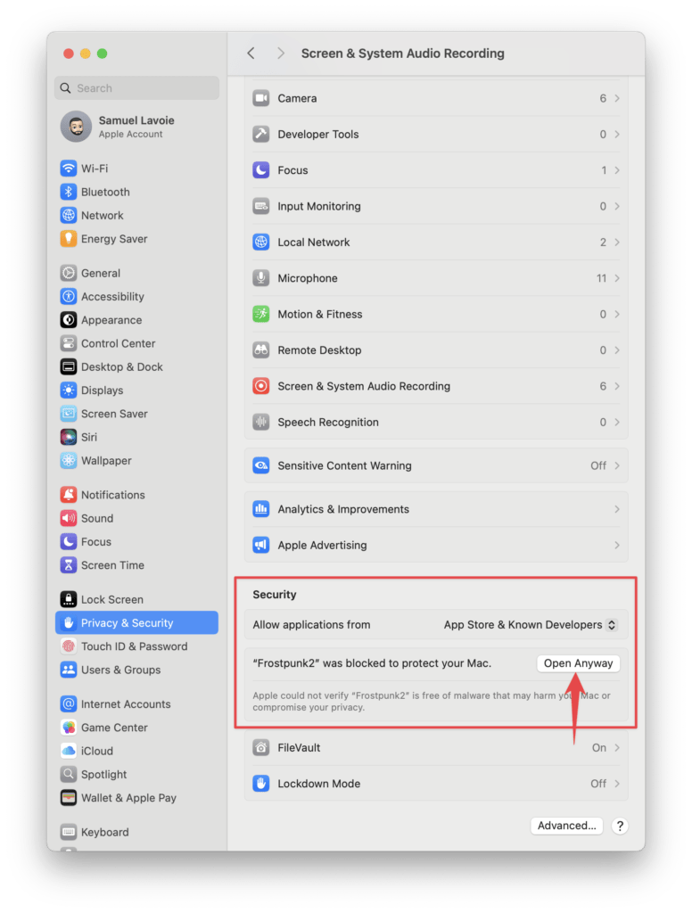 Bypass Apple’s Security Settings